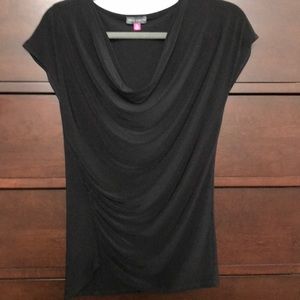 Drape neck black top